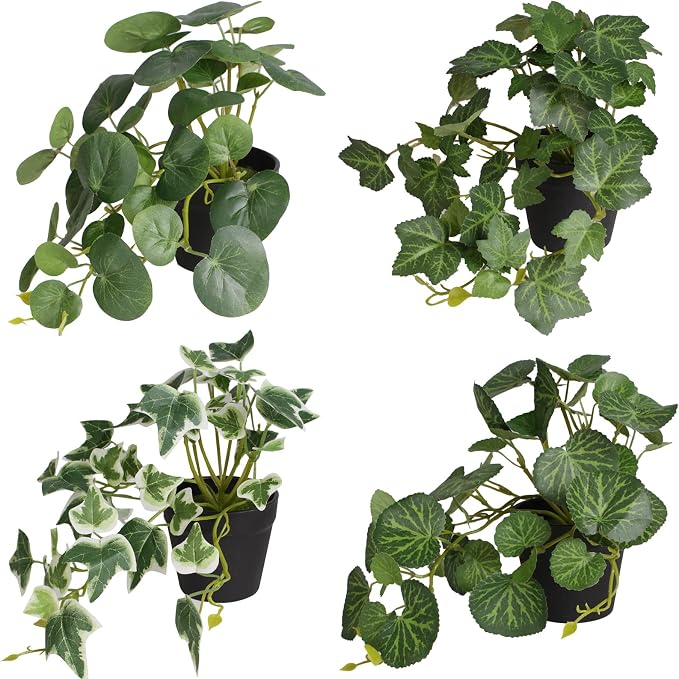 Yoratee Artificial Plants Set of 4 Fake Comosum Potted Plant by Yoratee