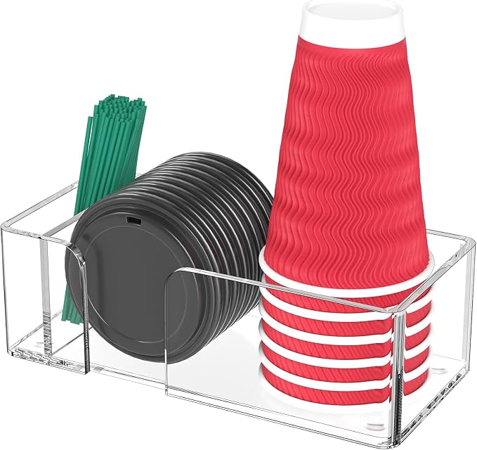 Coffee Bar Accessories and Organizer, Disposable Cup Holder by ENJOYYOURLIFE