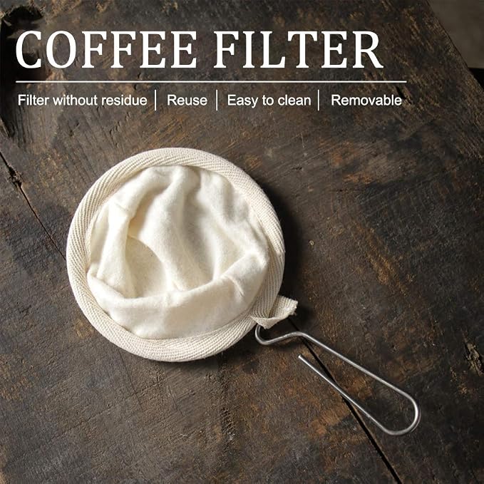 4Pcs Coffee Filter, Flannel Cloth Coffee Filter Strainers - Image 3