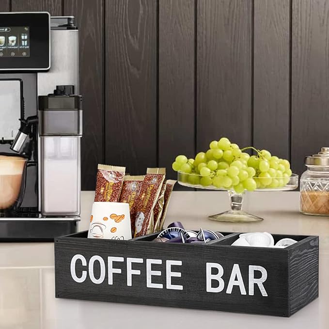ELLDOO Coffee Bar Wooden Storage Box - Image 8
