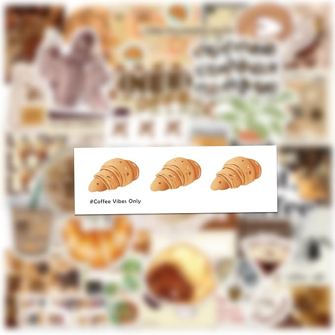 50PCS Coffee Stickers, Waterproof Vinyl Coffee Themed Decals - Image 3
