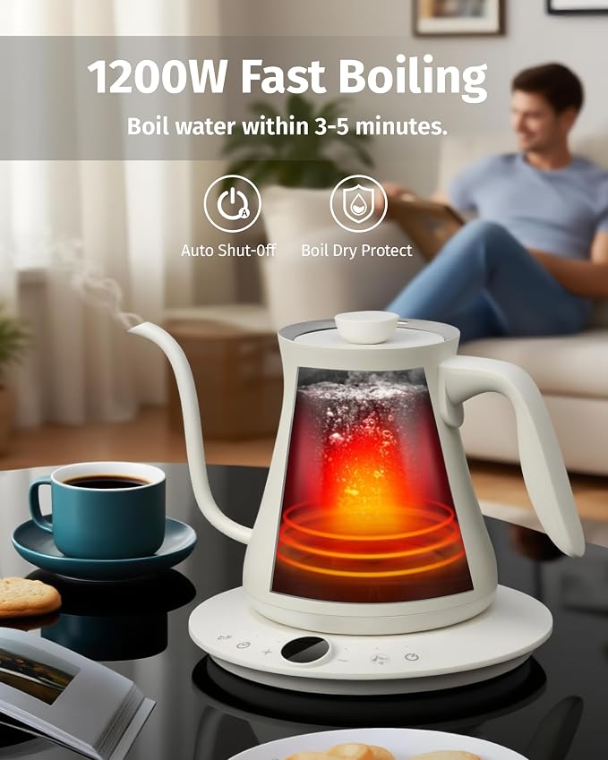 INFOOD 0.8L Gooseneck Electric Kettle, Precise Temperature Control - Image 5