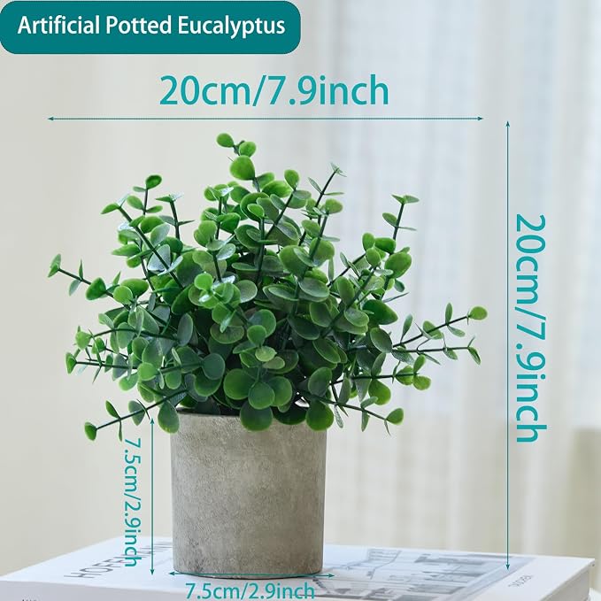 3 Pack Small Potted Fake Plants - Image 3