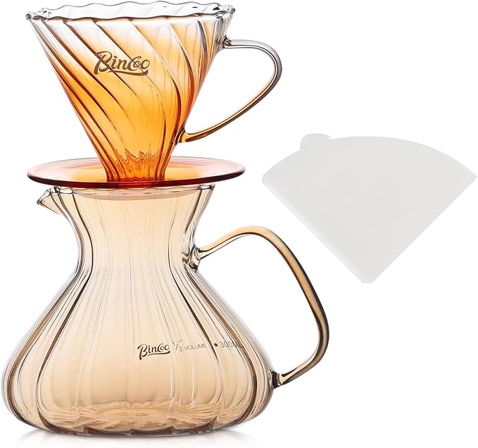 Bincoo Pour Over Coffee Maker Set, 650ML Borosilicate Glass Carafe by Bincoo