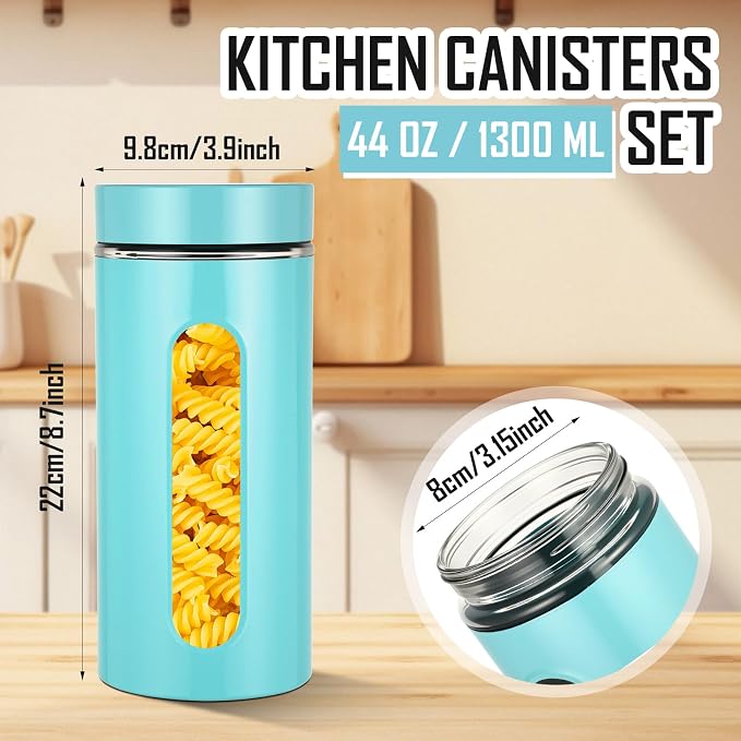 Patelai 6 Pack Kitchen Canisters Set Airtight Stainless Steel Canister Food - Image 2