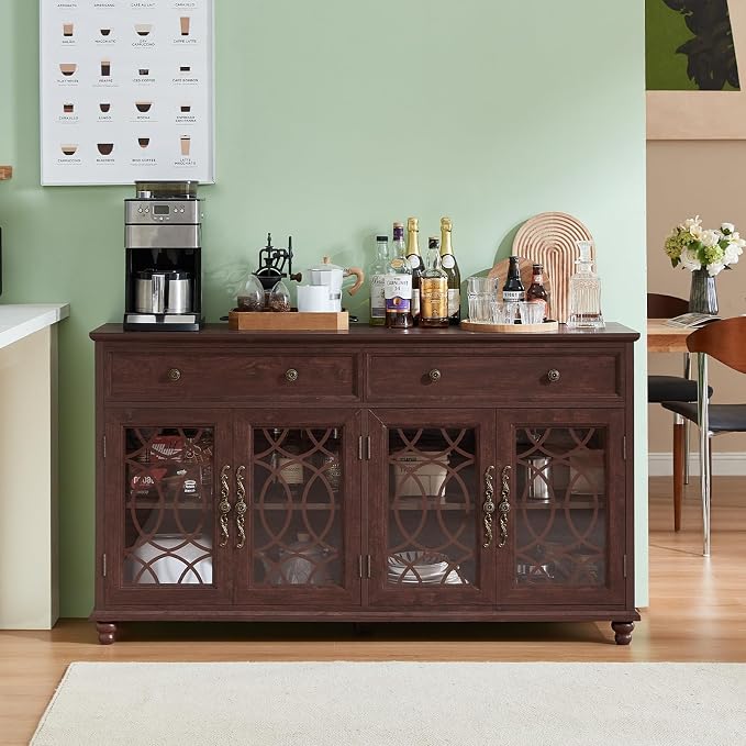 Joaxswe Large Sideboard Buffet Cabinet Set of 2 - Image 4