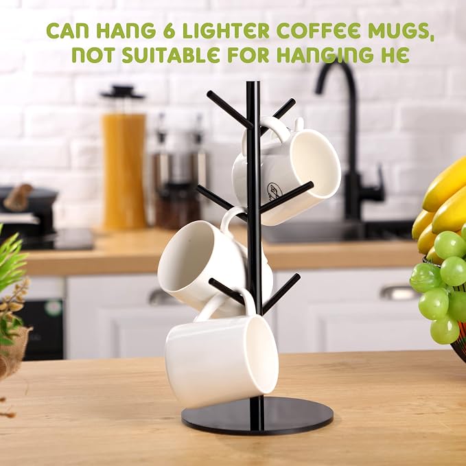 Patelai 14 Inch Acrylic Coffee Mug Tree Coffee Mug Rack Cup Holders - Image 6