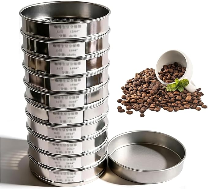 8-inch Stainless Steel Coffee Bean Sieve by Unknown