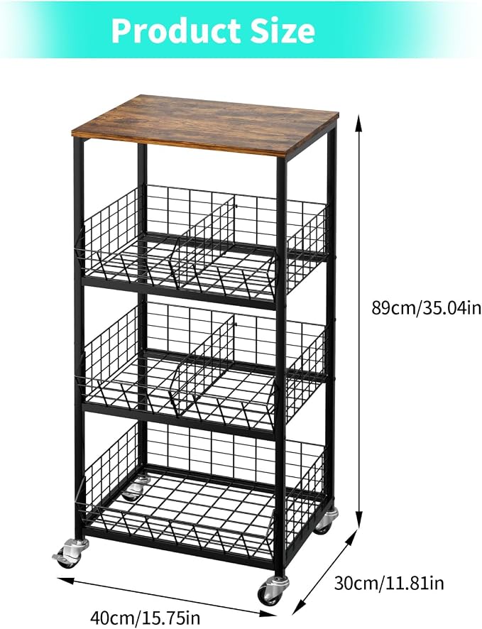 HapiRm Kitchen Fruit Vegetable Cart - Image 7