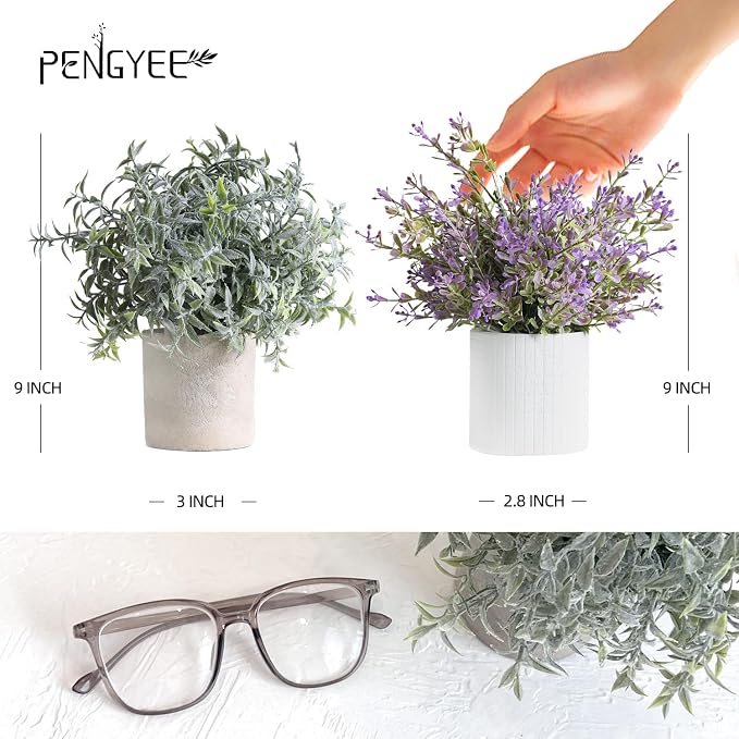 3 Pack Small Fake Plants in White Pulp Pot | Artificial Plants Indoor, - Image 3