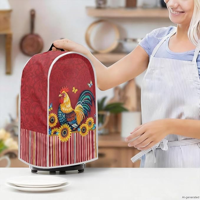 Rooster Butterfly Sunflower Blender Dust Cover, Anti Fingerprint Polyester - Image 7