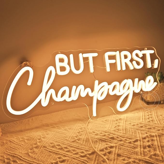 SYLHOME But First Champagne Led Neon Light Sign Home Bar Kitchen Man Cave Pub - Image 6