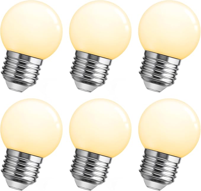 Flaspar Small G14 LED Globe Light Bulb, 1W G45 LED Vanity Bulb 15W Equivalent by Flaspar