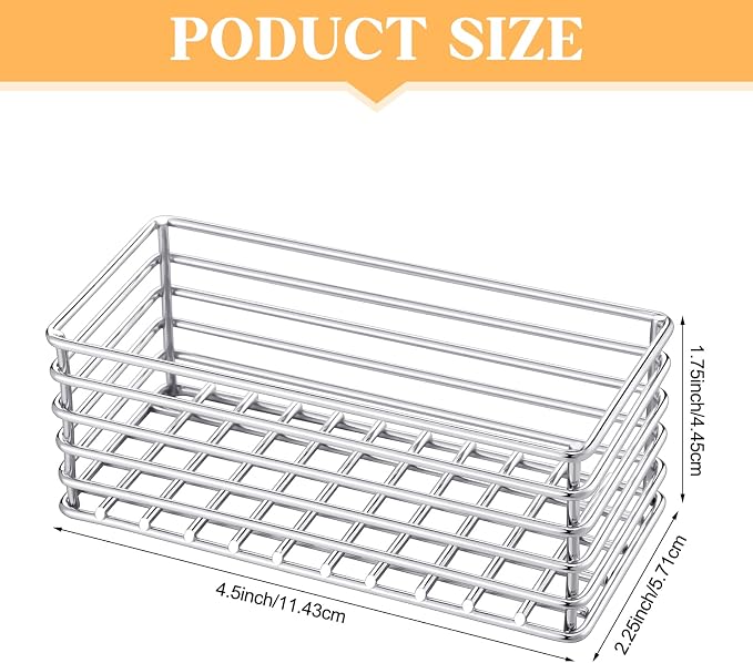 2 Pcs Sugar Packet Basket Sugar Packet Rack Small Caddy Iron Organizer - Image 3
