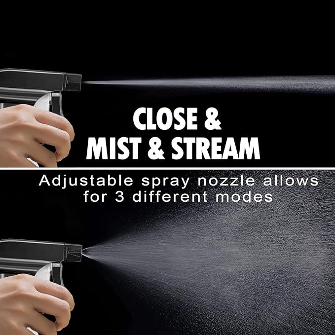 4Pack Plastic Spray Bottles for Cleaning - 10oz/300ml - Mist Stream - No Clog - Image 2