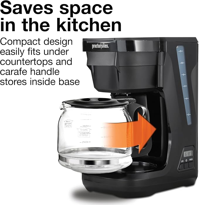 Proctor Silex FrontFill Drip Coffee Maker, Digital & Programmable, 12 Cup Glass - Image 3