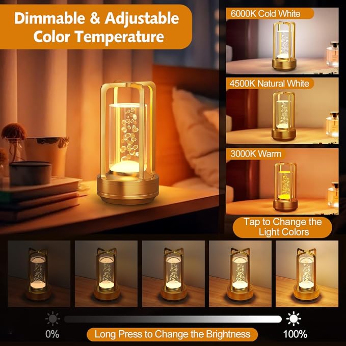 Portable Table Lamp for Outdoor Indoor: Cordless Rechargeable Desk Lamp - Image 5