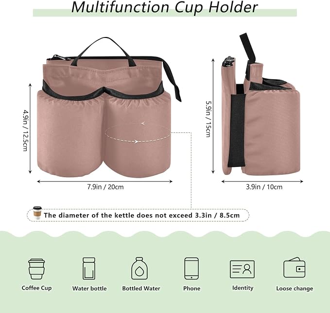 DOMIKING Rose Gold Travel Luggage Cup Holder - Image 2
