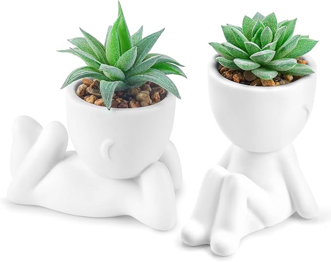 Der Rose 2 Pack Fake Plants Succulents Plants Artificial by DerRose