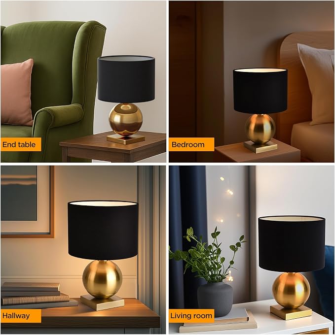 Gold Ball Modern Table Lamp, Mid Century Bedside Lamp Nightstand Light - Image 6