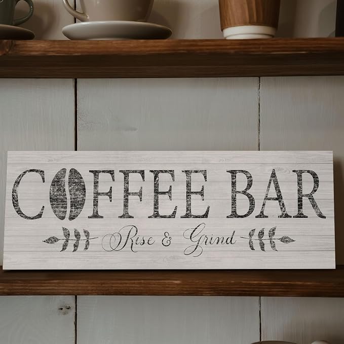 Rise & Grind Coffee Sign Decor Inspirational Canvas Prints Art - Image 6