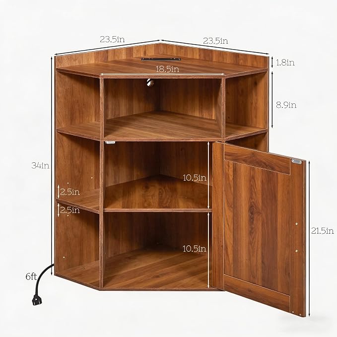 VECELO Corner Storage Cabinet - Image 2