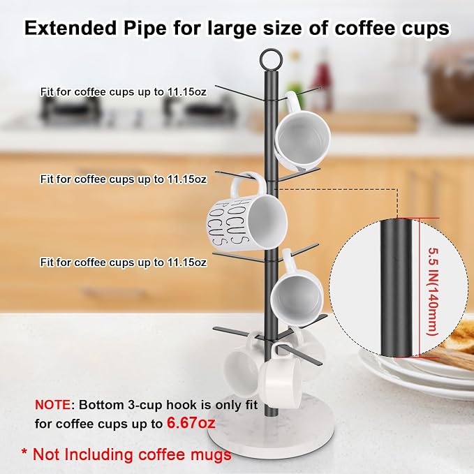 Mug Holder Tree, Coffee Cup Stand Holder, Thick Base Mug Rack - Image 7