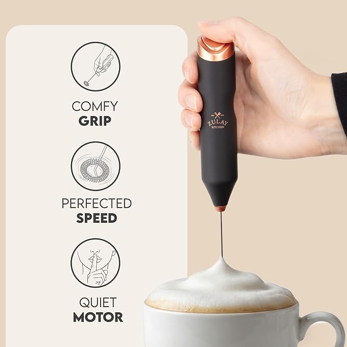 Zulay Kitchen Powerful Frother Wand AA Batteries Included, Ultra Fast Handheld - Image 3