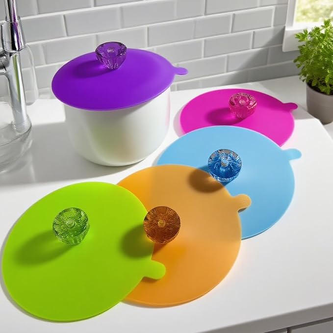 flower Silicone Cup Covers, Flexible Mug Covers, Tea Pots, Hot Cup Lids - Image 3