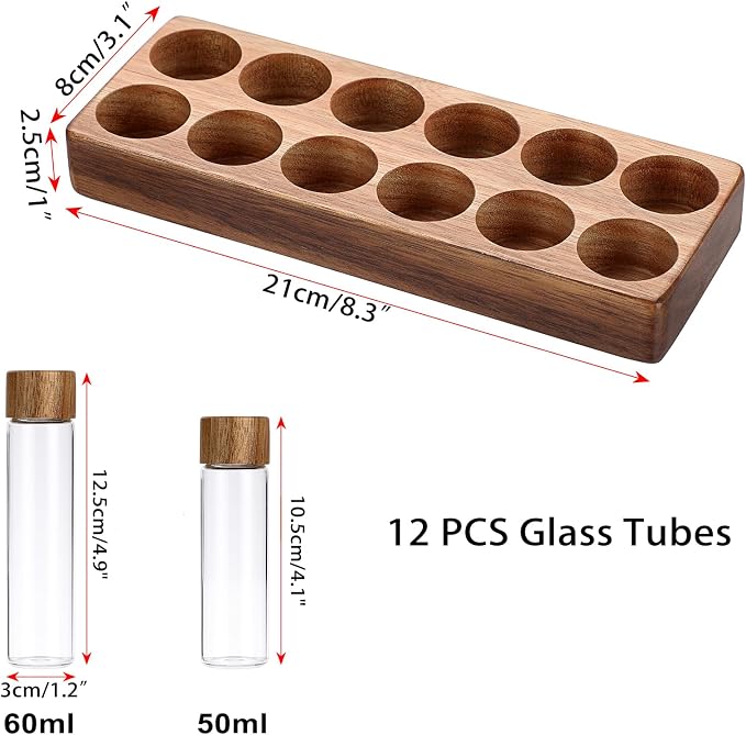 JUXYES Set of 12 Single Dose Coffee Bean Storage Tubes - Image 2
