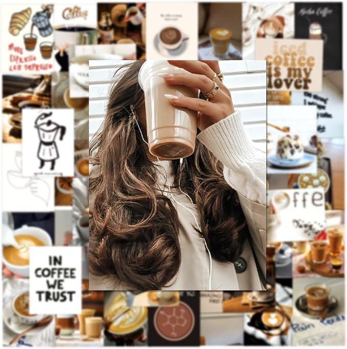 50 PCS Coffee Poster Stickers for Scrapbooking Journaling Junk Journal - Image 3