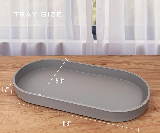 Gray Small Oval Tray, 3 Pack, Countertop Organizer | - Image 6