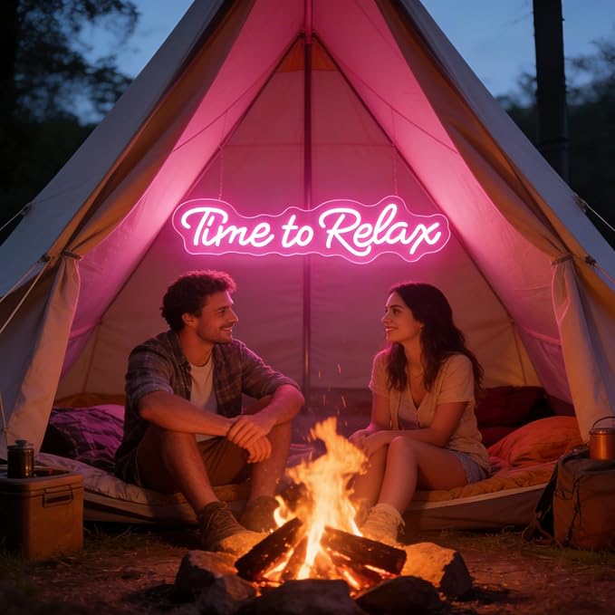Time To Relax Neon Sign Light Up Dimmable Relaxation Sign USB Powered Relax LED - Image 3