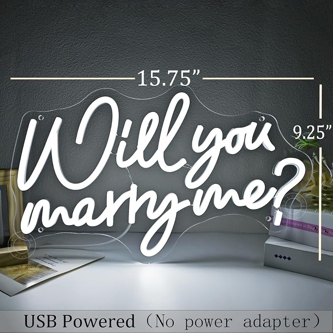 SYLHOME Will You Marry Me ? Led Neon Light Sign Hanging Proposal Wedding Party - Image 4