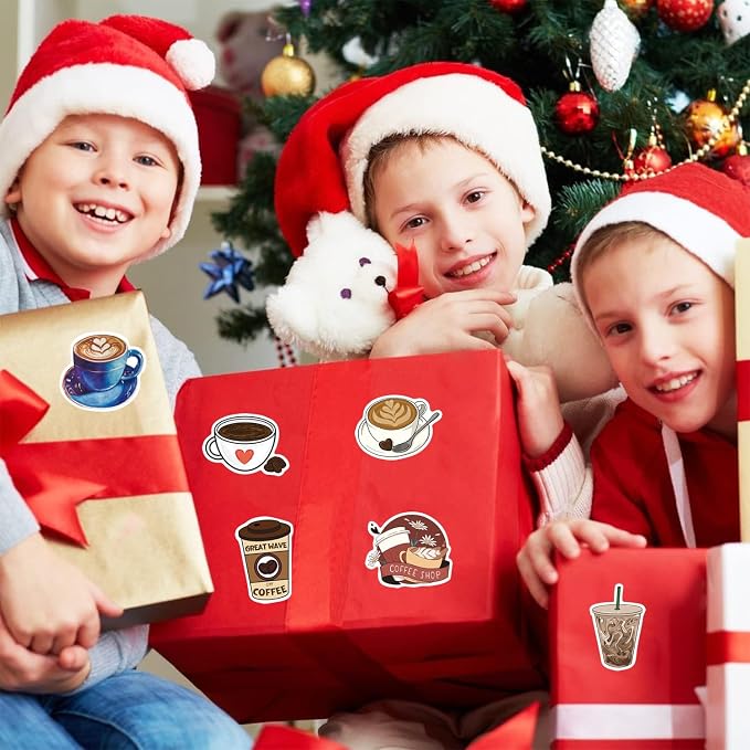 500Pcs Cute Coffee Stickers, Cartoon Drink 1 Inch Labels - Image 5