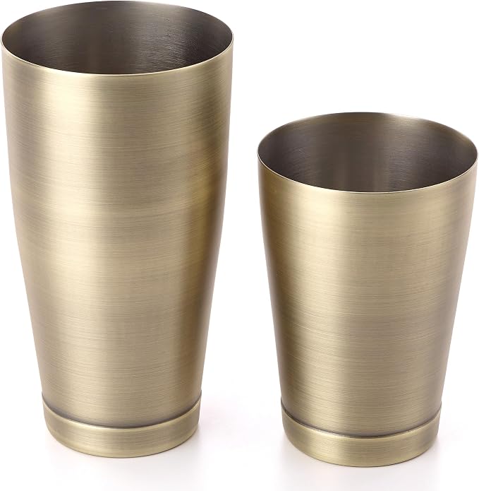Barfly Cocktail Shaker Tin Set, Antique Gold - Image 2