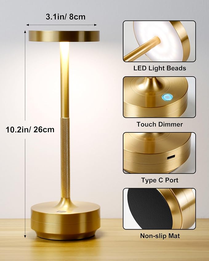 LED Cordless Table Lamp - 5000mAh Rechargeable Battery Operated Outdoor - Image 6