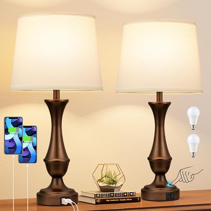 Seealle Upgraded Touch Lamps for Night Stands Set of 2 - Image 9