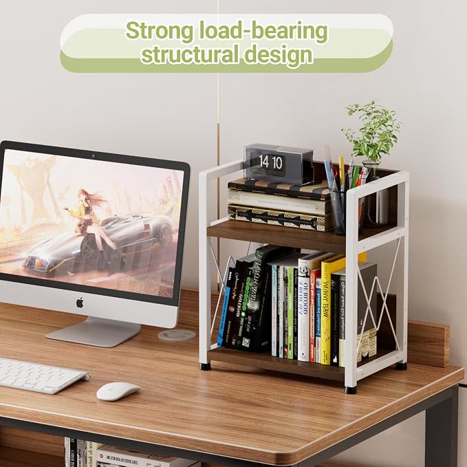 Aduanbang Coffee Bar Accessories Organizer, 2 Tier Wooden Kitchen Counter Shelf - Image 7