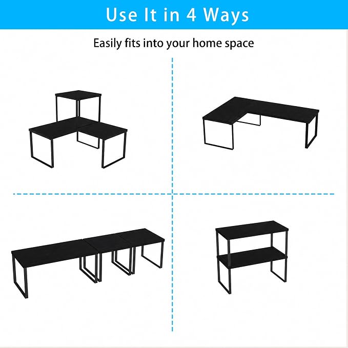 Golener Countertop Organizer Corner Shelf, 2 Tier Adjustable Stackable Corner - Image 7
