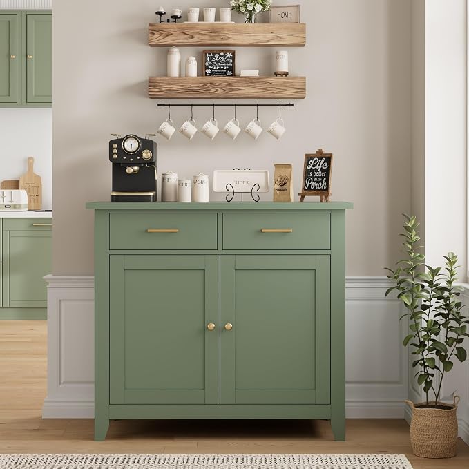 HORSTORS Kitchen Storage Cabinet, Modern Farmhouse Buffet Cabinet - Image 7