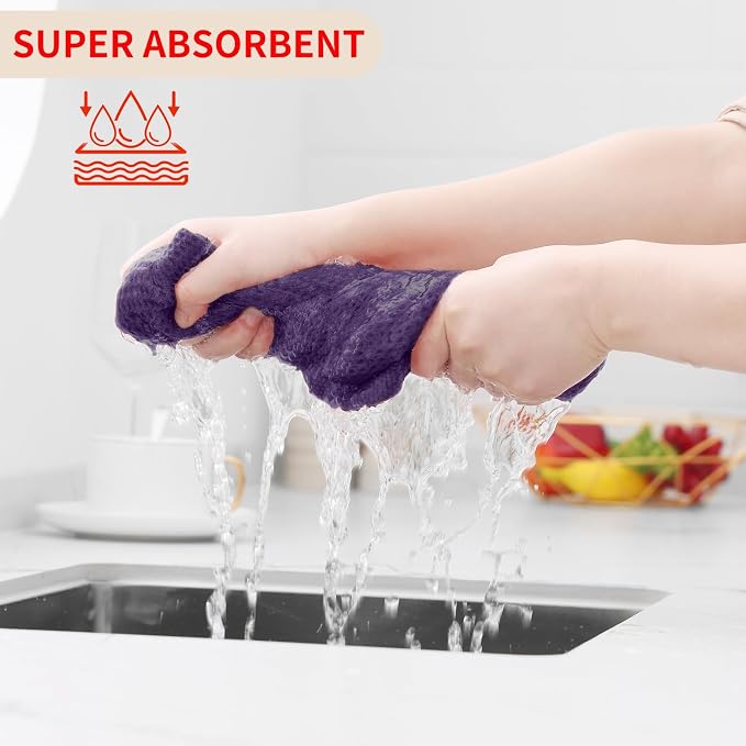 Homaxy 100% Cotton Waffle Weave Kitchen Dish Cloths, Ultra Soft Absorbent Quick - Image 3