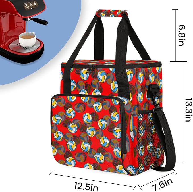 Volleyball Coffee Maker Travel Bag, Volleyball Large Carrying Storage Case - Image 2