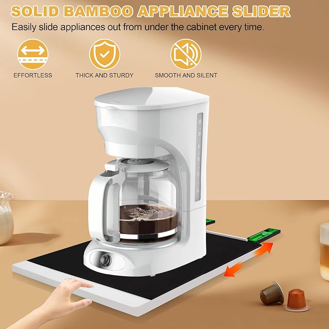 MinBoo Bamboo Appliance Slider, Sliding Tray - Image 9