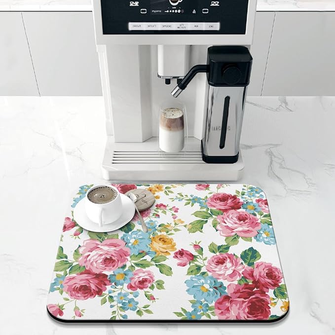 Coffee Bar Mat Accessories for Countertop Absorbent Hide Stain Rubber Backed - Image 3
