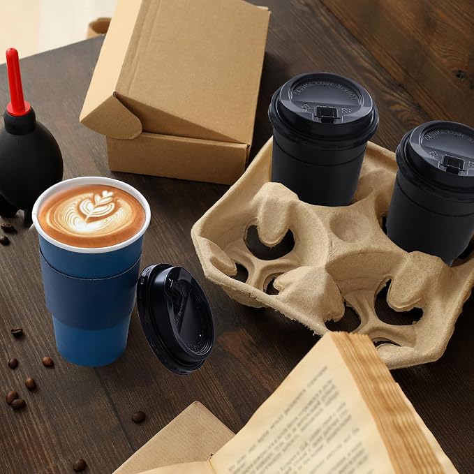 SIUQ 100 Pack 16 oz Disposable Coffee Cups - Image 9