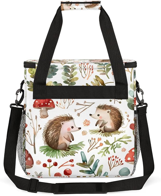 Hedgehog Mushrooms Coffee Maker Carring Bag, Large Insulated Storage Organizer - Image 5