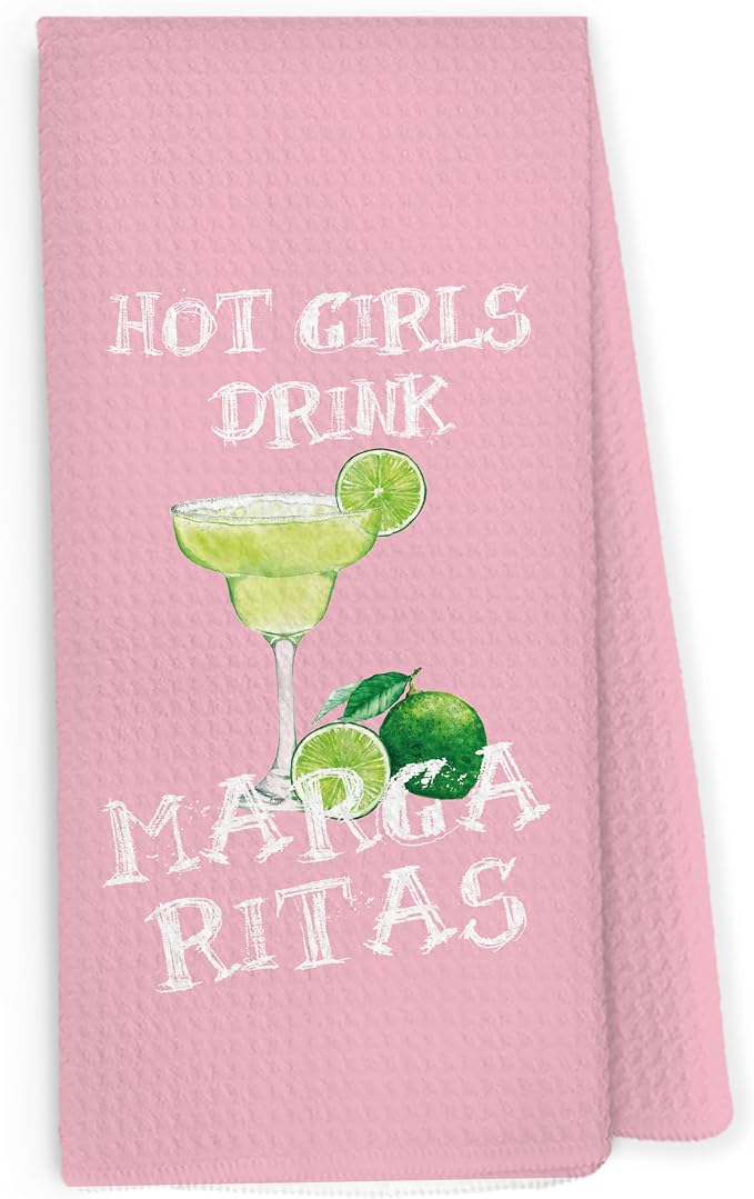 Preppy Margaritas Kitchen Dish Towels 16x24 Inch, Gifts by Pugwak