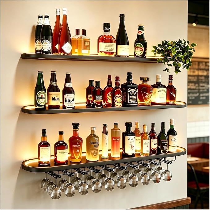 Metal Wall Mount Wine Rack, by Unknown