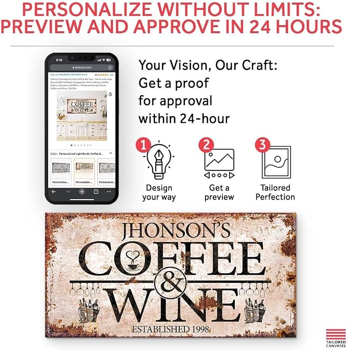 TAILORED CANVASES Custom Coffee Bar Sign - Image 4
